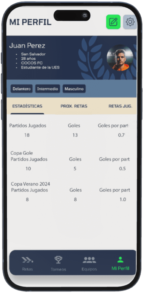 Modificar Perfil del Jugador